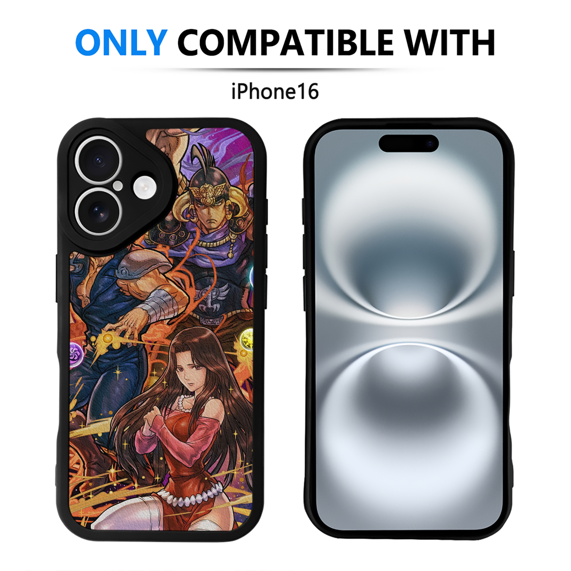 （画像用） 北斗の拳 Fist of the North Star 【iPhone 16シリーズ対応】シリコンスマホケース（レザー調） 材質：シリコン